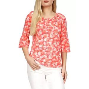 MICHAEL Michael Kors Red and White Bell Sleeve Blouse
